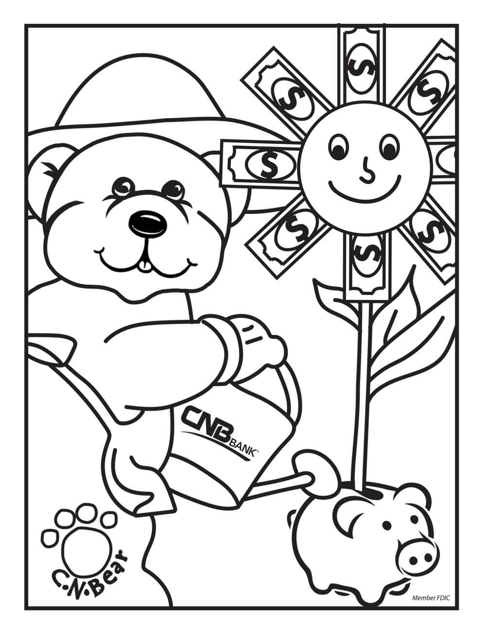 Growing Money Coloring Page